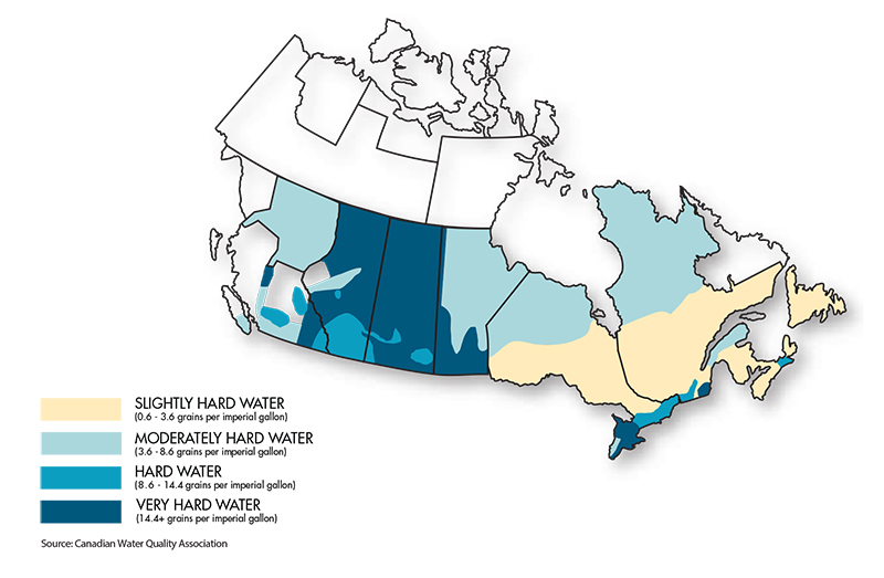 Map of Hard Water in Canada | SiftoWater 